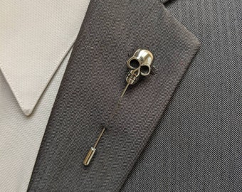 Skull Lapel Stick Pin, Halloween Skull Lapel pin