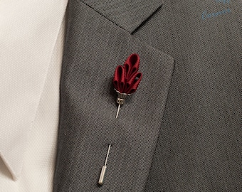 Burgundy Men's Lapel Stick Pin Royal Scepter, Wedding Boutonniere, Lapel pins men