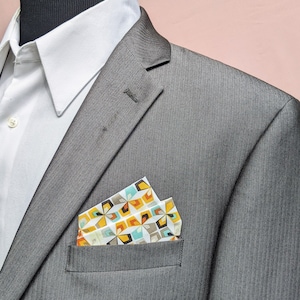 Pocket Square - Orange-Teal Pre-Folded Pocket Square