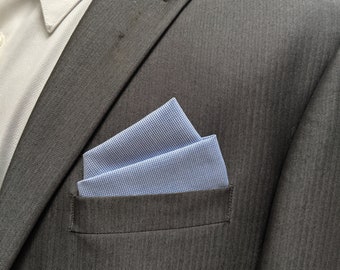 Blue Cotton Pre-Folded Pocket Square
