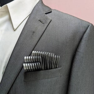 Lenço de bolso, lenço de bolso pré-dobrado roxo, presente para ele