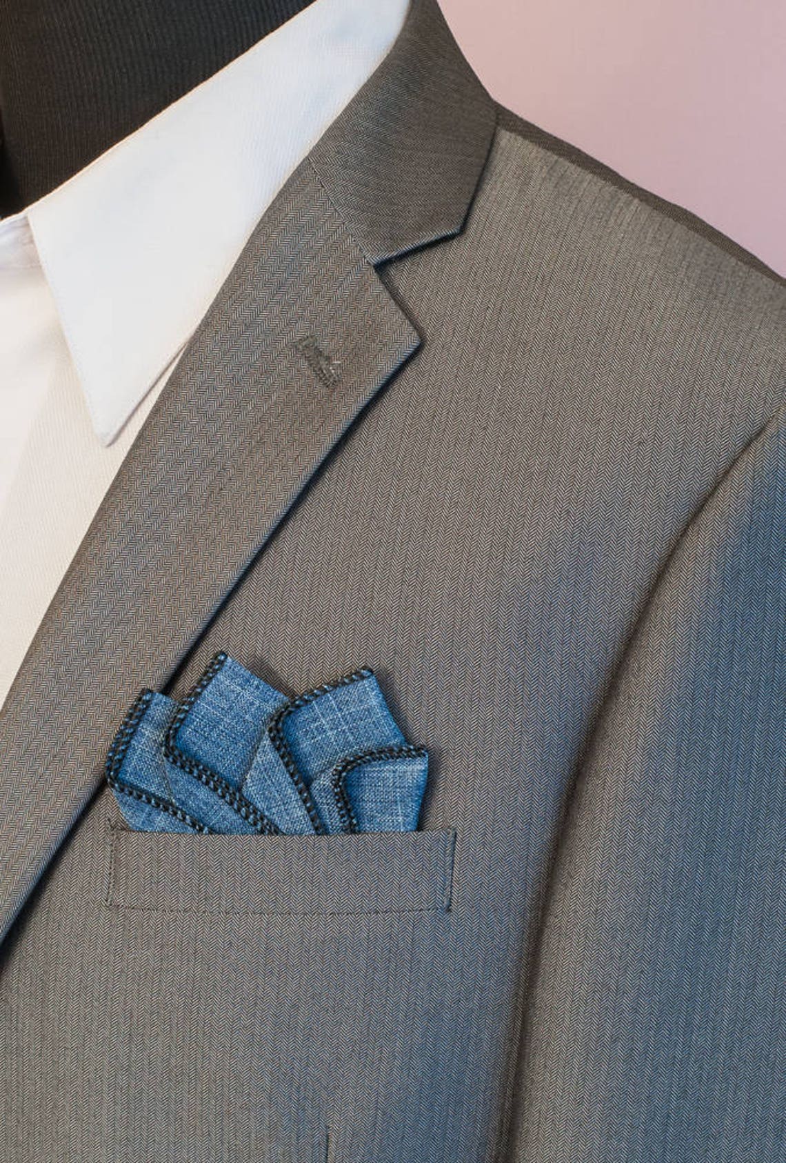 Pocket Square Denim Prefolded Pocket Square Etsy