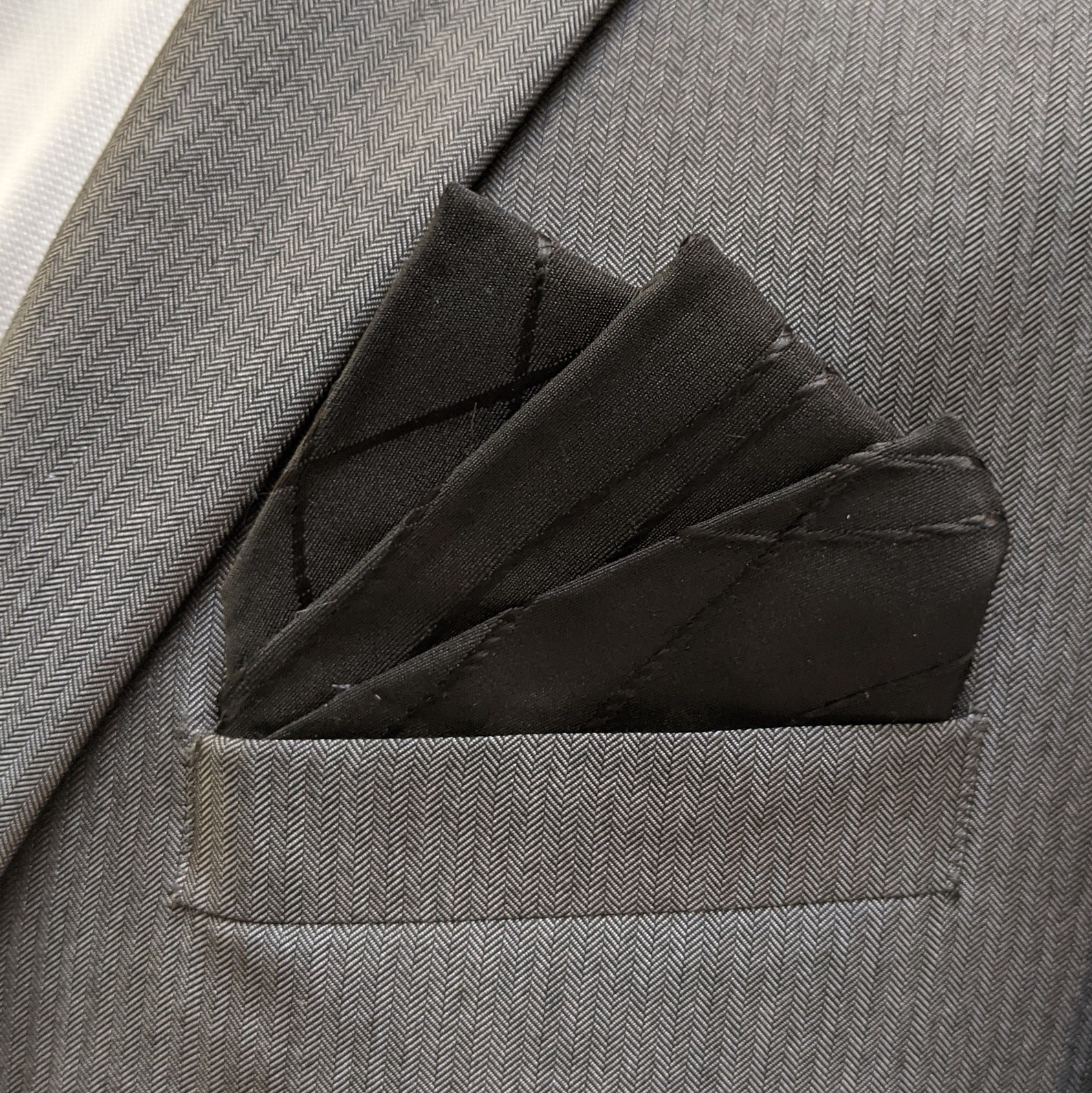 Black Pocket Square Folded / Pocket Square / Black Pocket Etsy UK