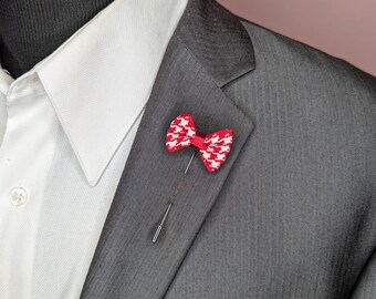 Men's Bow Tie Lapel Pin / Pick a color Bow Tie Lapel Pin