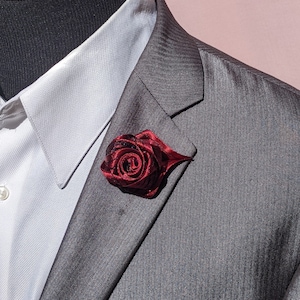Shimmer Rose Lapel Pin / Man Lapel Pin / Wedding Boutonniere / Rose Flower Lapel Pin / Groom Lapel Pin