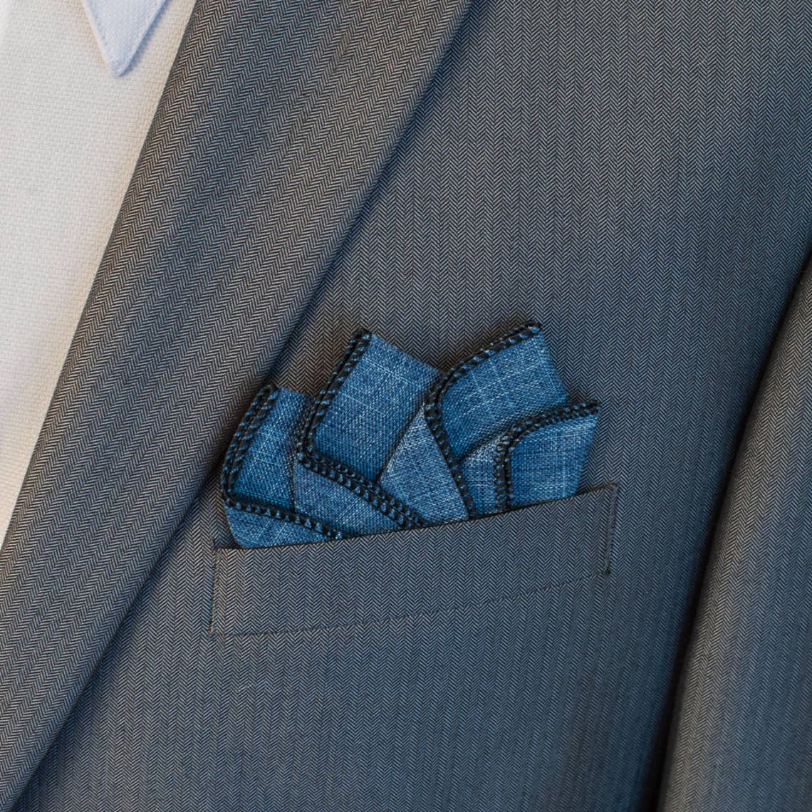 Pocket Square Denim Prefolded Pocket Square Etsy