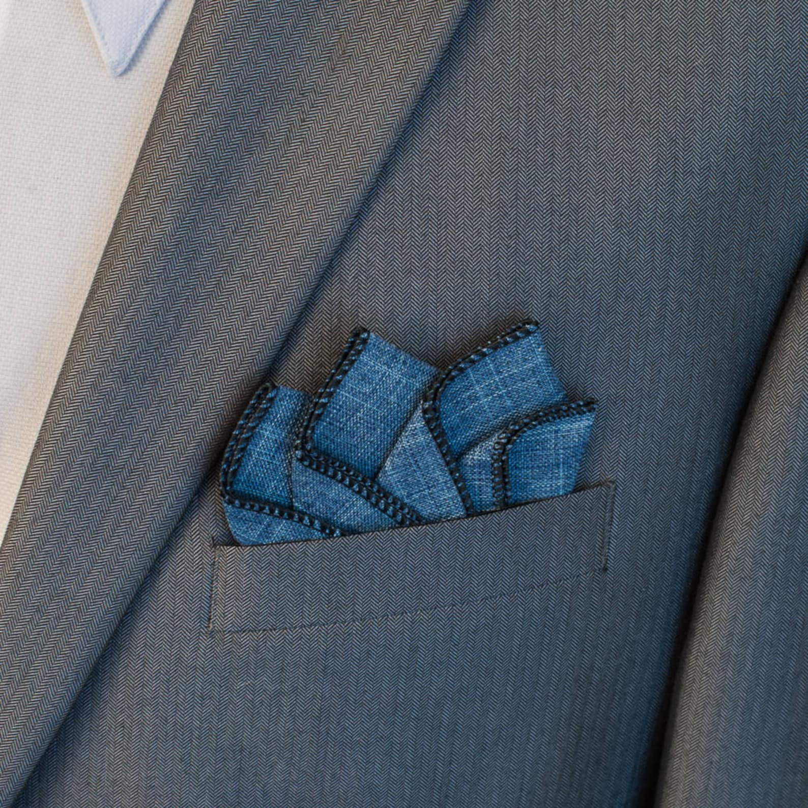 Pocket Square Denim Prefolded Pocket Square Etsy