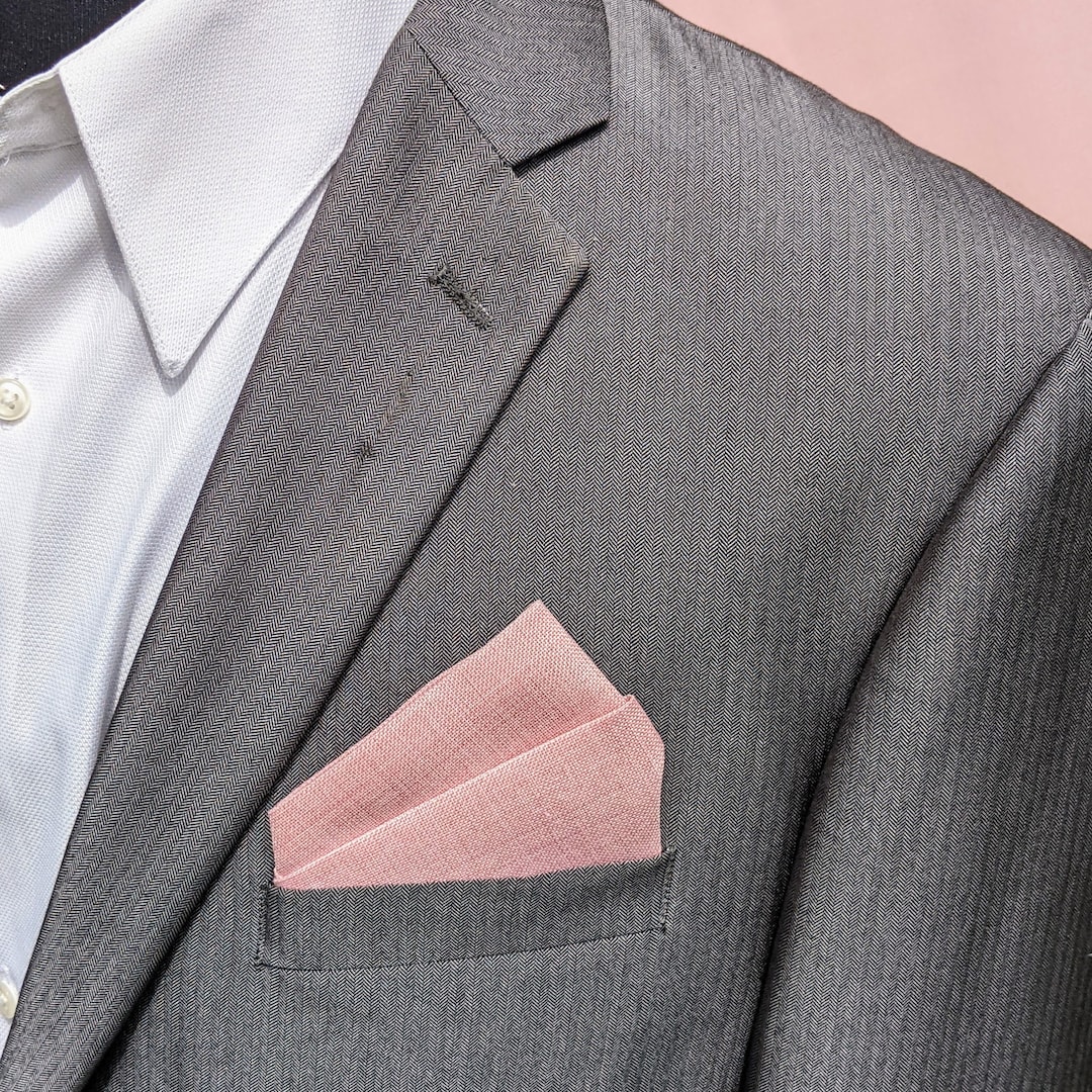 Pink Blush Pocket Square / Solid Pink Blush Pre-folded Pocket Square ...