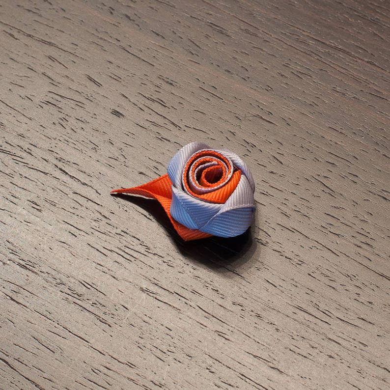 Rose Lapel Pin Rose Boutonniere lapel pin flower Men/'s Lapel Pin Gray and Antique Orange lapel pins men