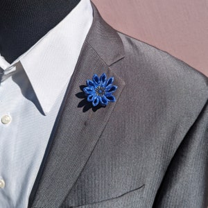 Blue Clematis Flower Lapel Pin