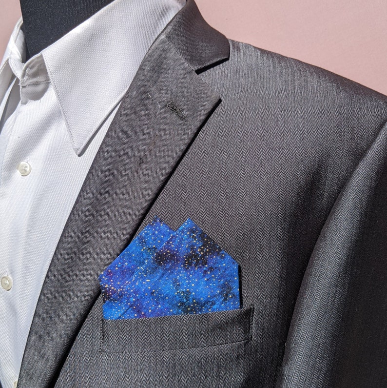 Night Sky Pocket Square Pre-Folded Pocket Square Dark Blue