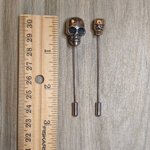 Skull Lapel Stick Pin, Halloween Skull Lapel pin image 8