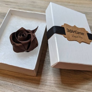 Brown Rose Lapel Pin / Rose Boutonniere / lapel pin flower / Men's Lapel Pin  /  lapel pins men