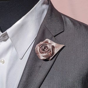 Rose Flower Lapel Pin Brooch - 4 Colors, For Men & Women, Wedding Or Suit Accessory