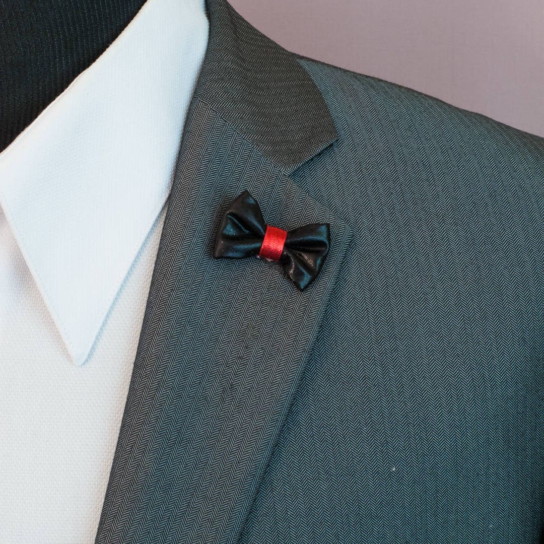 Black Bow Tie Lapel Pin Men's Bow Tie Lapel Pin Travel Etsy