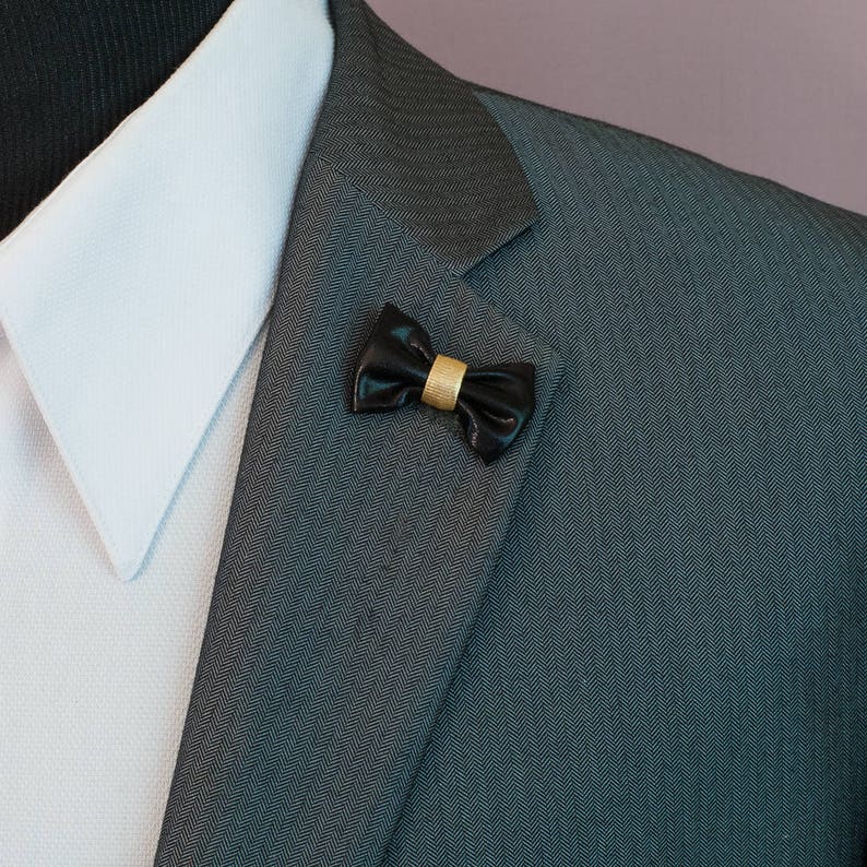 Black Bow Tie Lapel Pin Men's Bow Tie Lapel Pin Travel Etsy