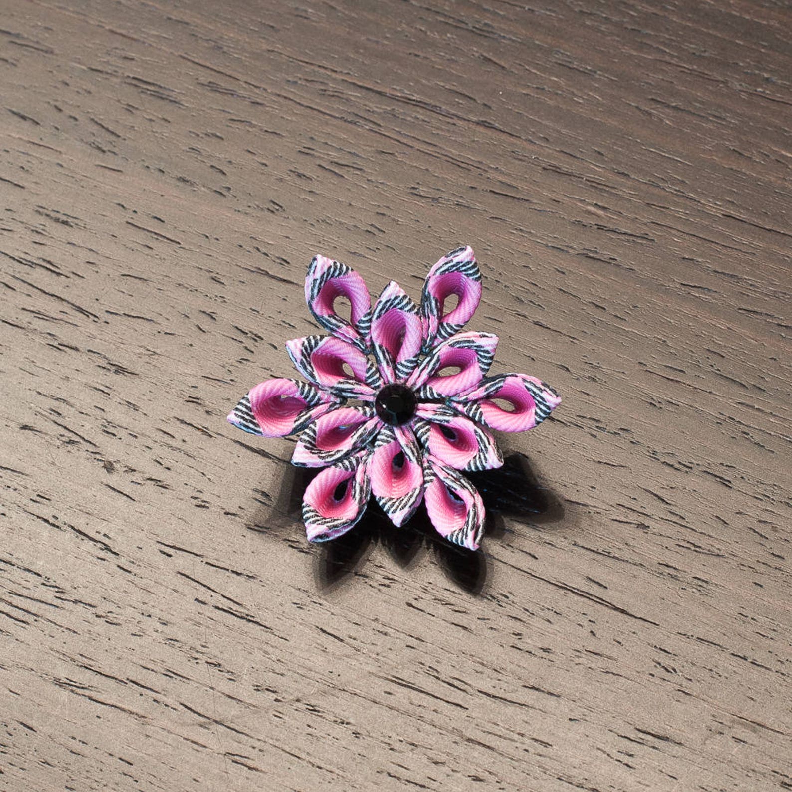 Poinsettia Lapel Pin Pink Poinsettia Kanzashi Flower Lapel Etsy