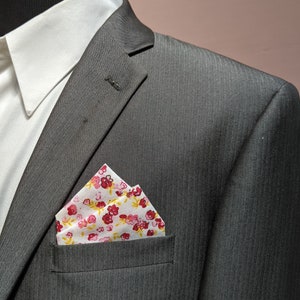 Pocket Square / Small Flowers Pre-Folded Pocket Square / Hanky