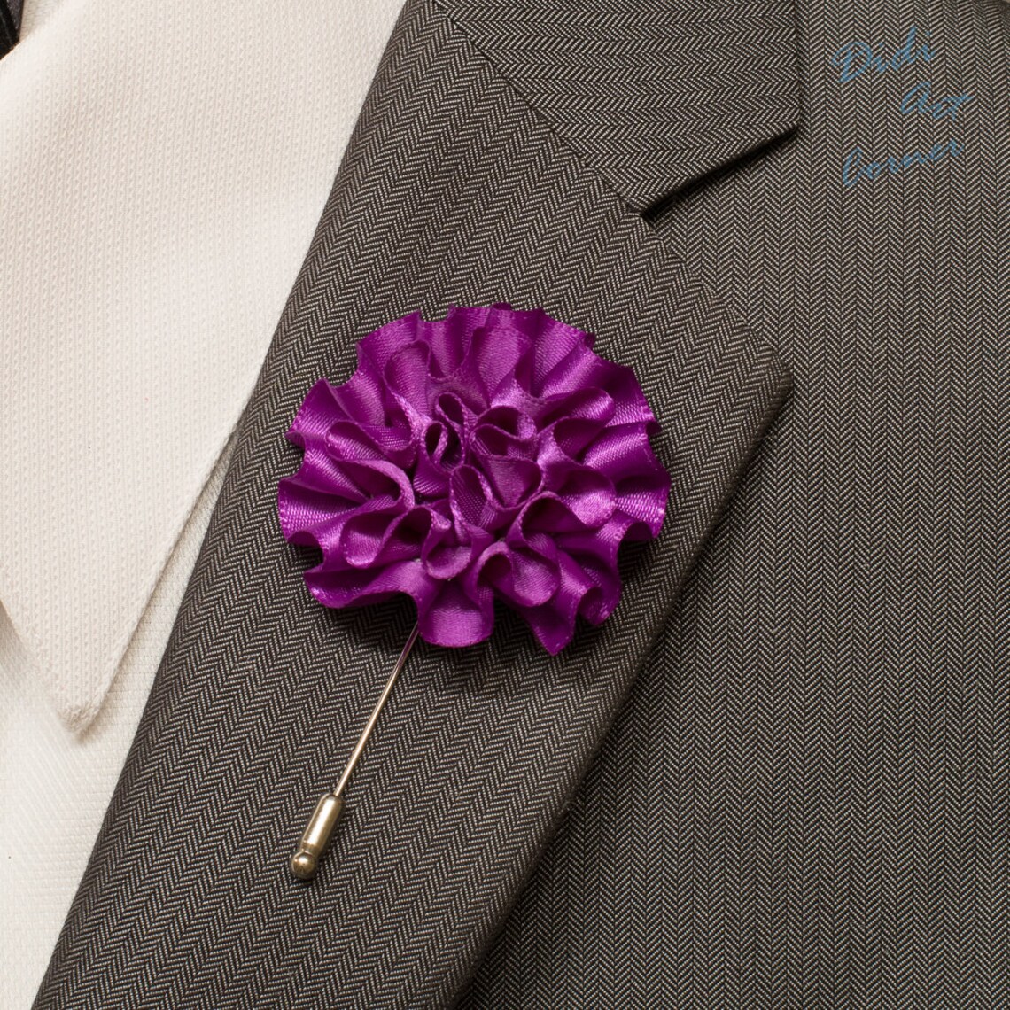 Purple Carnation Lapel Pin Stick / Mens Lapel Pin / Lapel Etsy