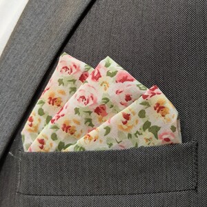 Pocket Square Watercolor Roses Pre-Folded Pocket Square image 5