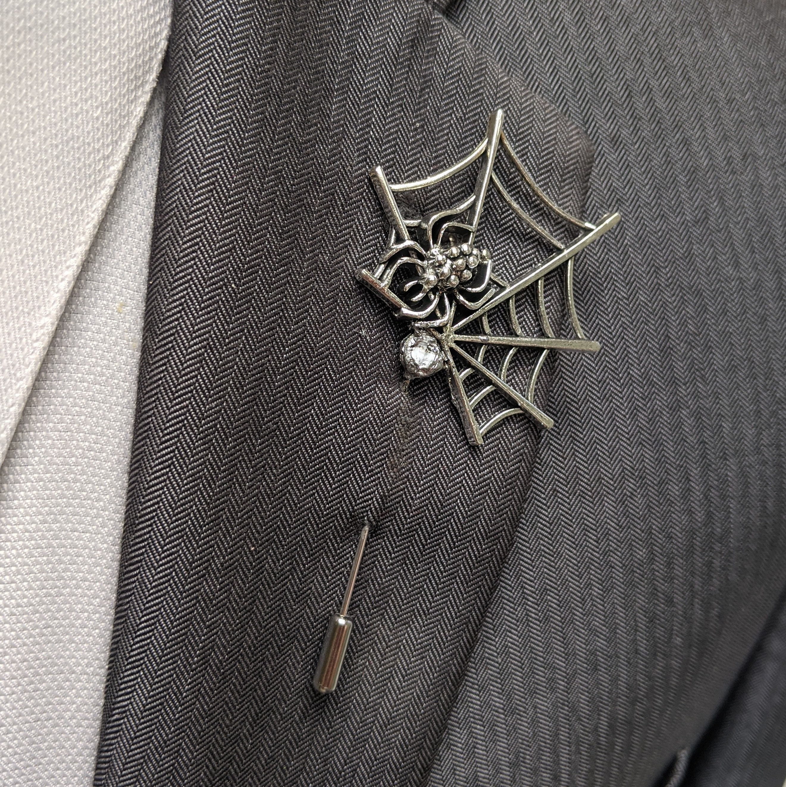 Spider Pin Vector 3D Spider Web Lapel Pin: Halloween Stick Pin - Etsy