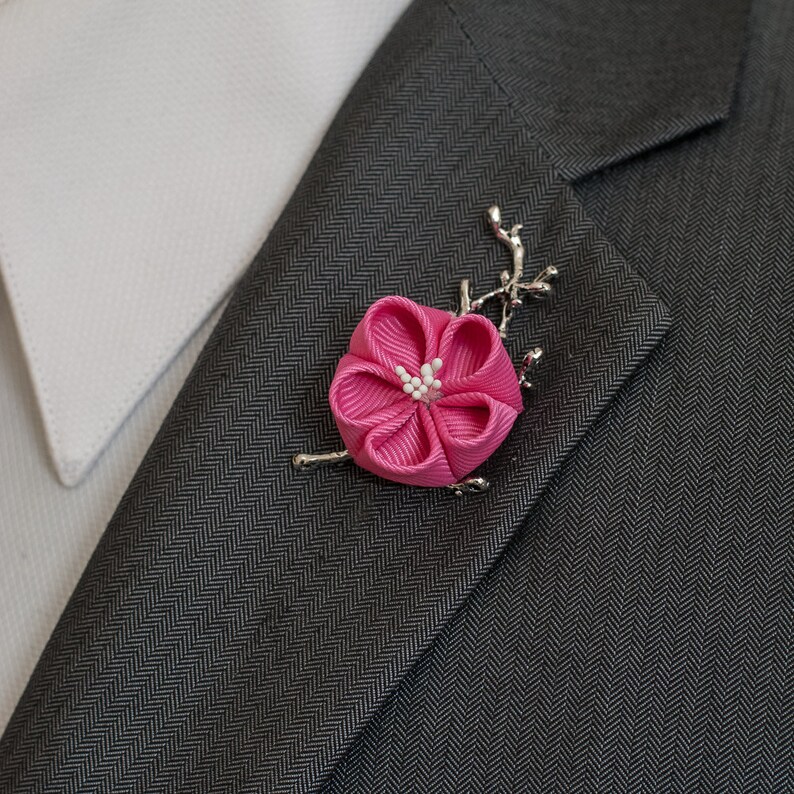 Cherry Blossom / Flower Lapel Pin / Men's Lapel Pin / Etsy