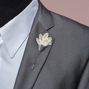 USUNQE 3 Pcs Men's Lapel Pin Metal Flower Pin