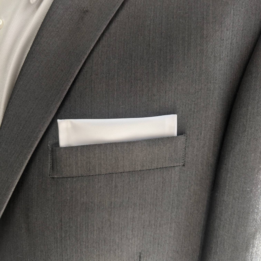 Silk Pocket Square - White