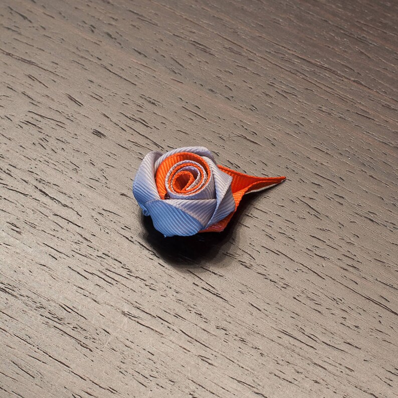 Rose Lapel Pin Rose Boutonniere lapel pin flower Men/'s Lapel Pin Gray and Antique Orange lapel pins men