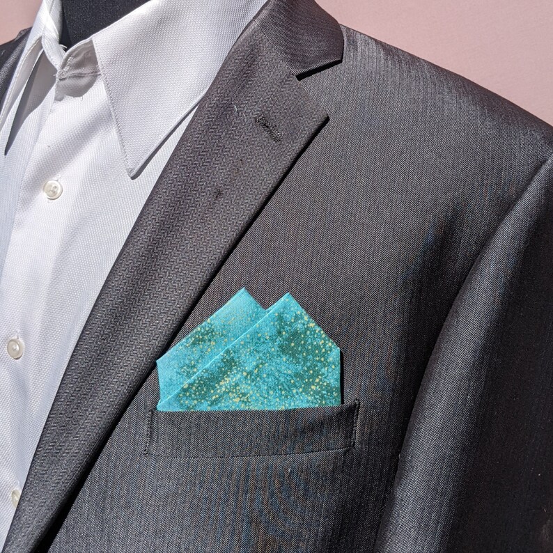 Night Sky Pocket Square Pre-Folded Pocket Square Lt. Green