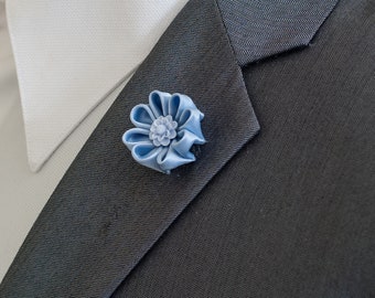 Aster Flower Lapel Pins Men / Wedding Boutonniere Lapel Pin / Fabric Flower Brooch / Lapel Pins Men / Hat Pin