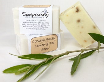 Cornish Honey, Lemon & Tea Soap, Cornish soap, palm oil free soap, natural soap, handmade soap, hand soap, soap