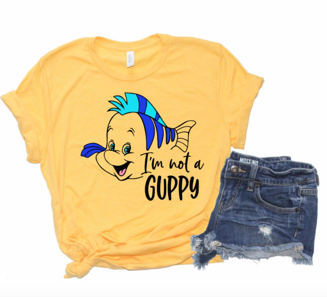 Little Mermaid Shirt Flounder Shirt I Am Not a Guppy Etsy