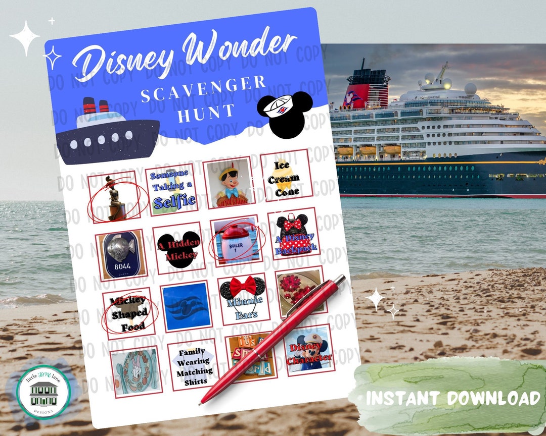 DCL Wonder Cruise BINGO Game Scavenger Hunt Fish Extender Gift Cruise ...