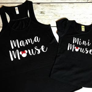 THE ORIGINAL Mama Mouse Mini Mouse Matching Shirt Set Disney Family Matching Disney Shirts Disney Women's Shirt Mommy & Me Set image 1