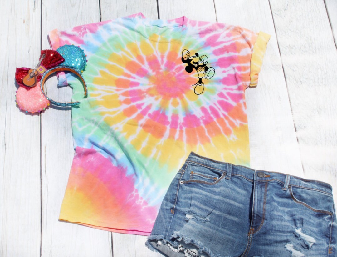 Mickey Mouse Tie Dye Shirts Pocket Style Shirt Disney Tie Dye Shirt ...