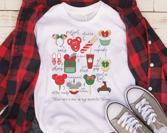 Disney World Christmas Favorite Things | Disney Christmas Shirts | Disney World Christmas | Disneyland Christmas | Mickey Shaped Snacks