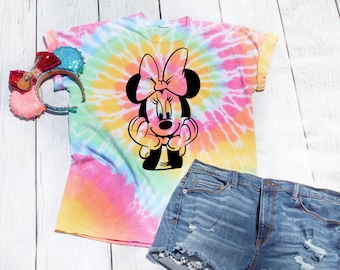 Minnie Mouse Shirt |  Disney Tie Dye Shirt | Disney Shirts | Disney Minnie | Disney Shirt for Women | Tie Dye Shirt