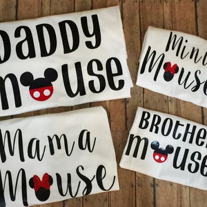 Disney Shirts Disney Family Shirts Mama Mouse Mini Mouse Daddy Mouse Brother Mouse Disney Matching Shirts Mommy & Me Shirts image 1