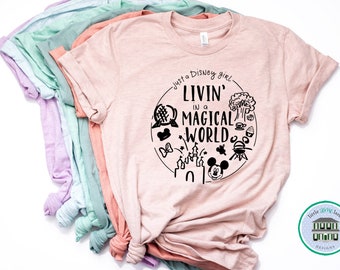 Disney Shirts | Living in a Disney World Shirt | Disney Shirts for Women | Disney World Shirt | Disney Shirt | Magic Kingdom Shirt | Disney