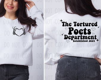 TTPD Sweatshirt | The Tortured Poets Department Sweatshirt | Swift Shirt | Skeleton Heart Hands