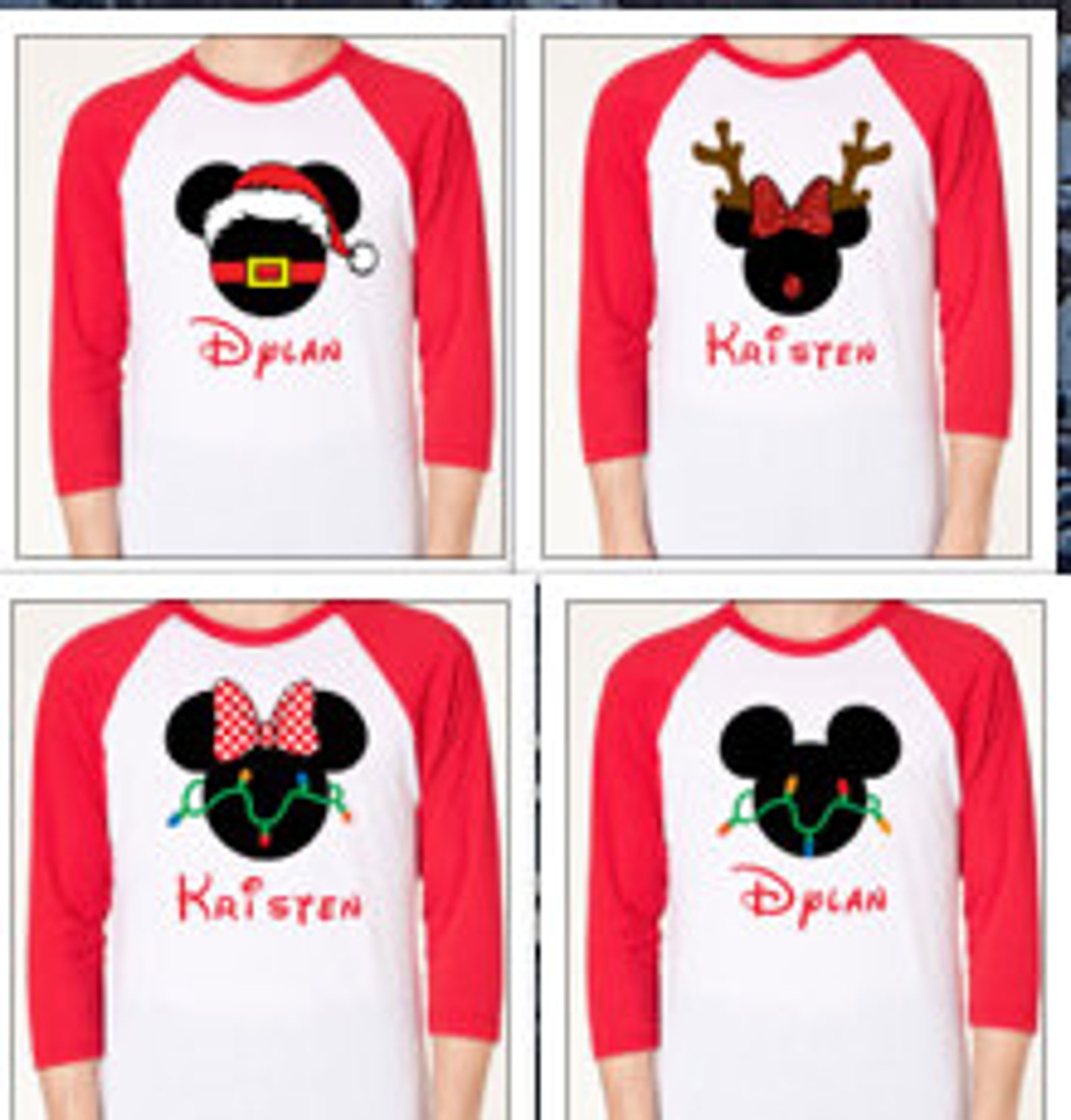 Disney Christmas Personalized Family Matching Shirt Set Etsy Christmas Disney Family Shirts