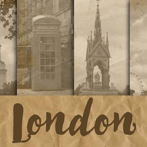 London Digital Papers - Photographs of London- London England Digital Backgrounds - 12 Designs - 12in x 12in - Commercial Use