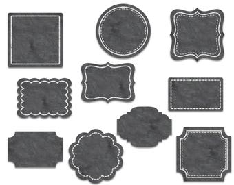 Chalk Frames and Borders Clip Art - Commercial Use Clipart - 40 Images in PNG format - Includes 10 shapes in 4 different designs