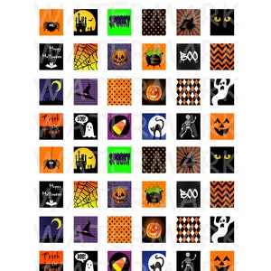 Happy Halloween Digital Collage Sheet .75 x .83 Scrabble Size INSTANT DOWNLOAD image 2