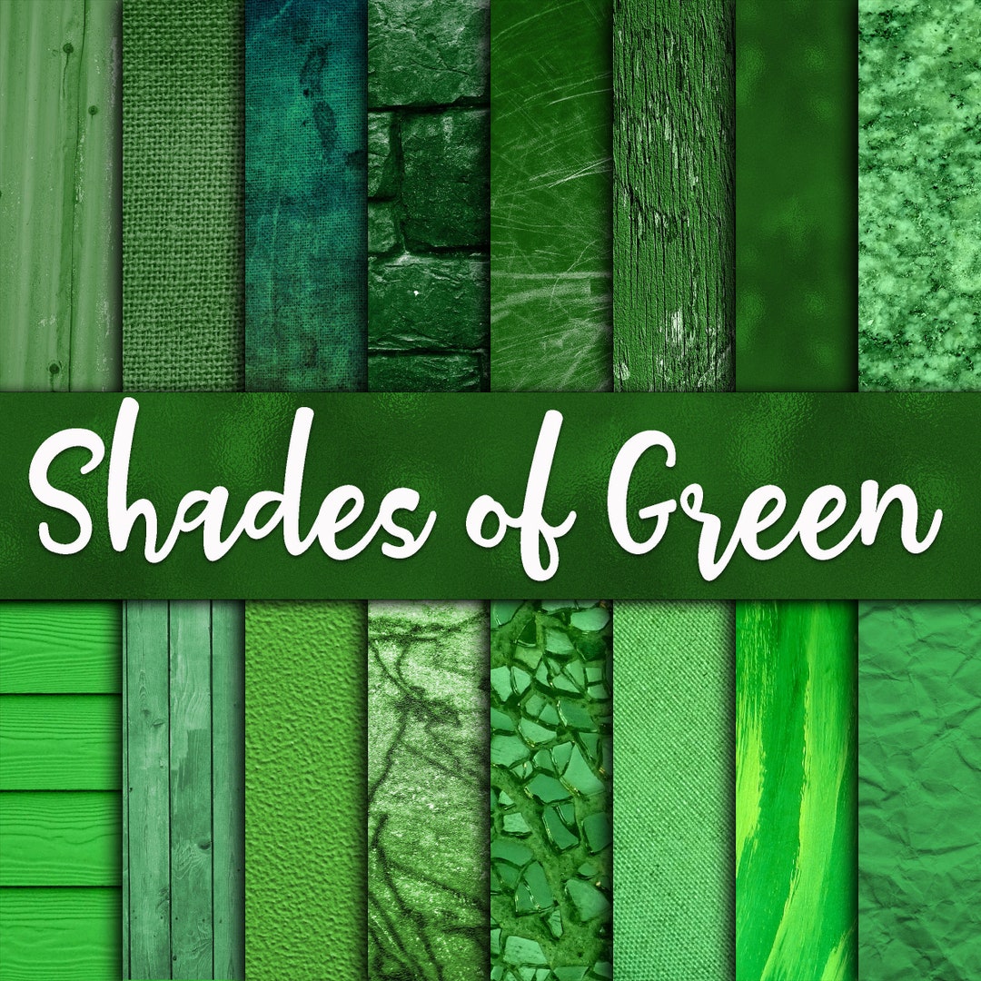 Shades of Green Digital Paper - Green Backgrounds - Green Textures - 16