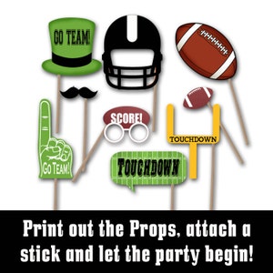 Football Photo Booth Props and Party Decorations Printable Birthday Party Decorations Pdf and Jpeg files INSTaNT DOWNLoAD image 3