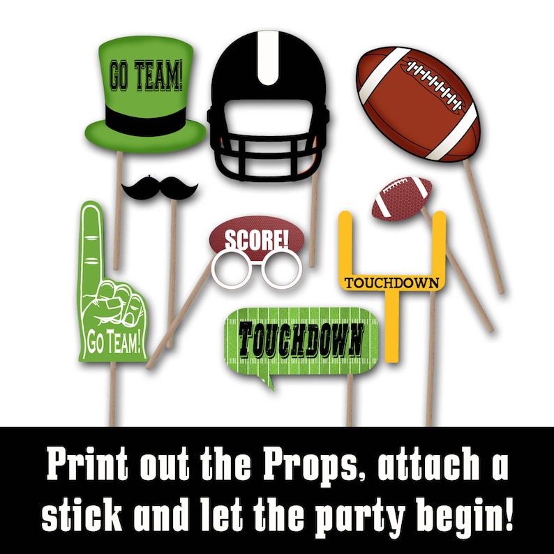 Football Photo Booth Props and Party Decorations Printable Birthday Party Decorations Pdf and Jpeg files INSTaNT DOWNLoAD image 3