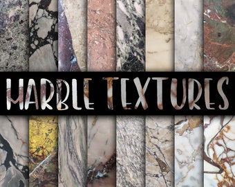 Marble Textures Digital Paper - Real Marble Textures - Marble Backgrounds  -  16 Colors - 12in x 12in - Commercial Use -  INSTANT DOWNLOAD