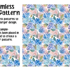 Watercolor Hydrangeas SEAMLESS Patterns - Colorful Hydrangeas Digital ...